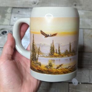 Vintage German domex American eagle western mug